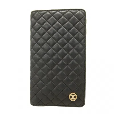 Pre-owned Chanel Pink Leather Long Wallet (bi-fold) () In Multi