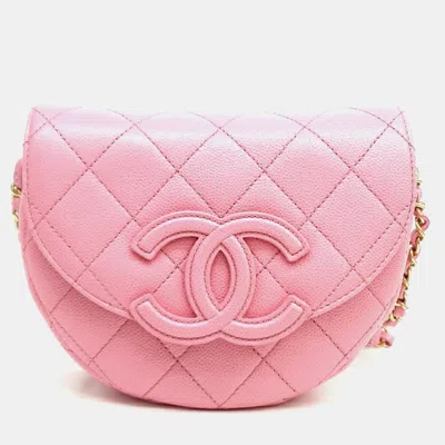 Pre-owned Chanel Pink Leather Mini Messenger Bag