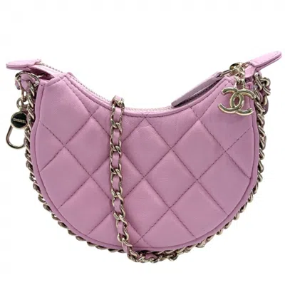 Pre-owned Chanel Pink Leather Pochette Shoulder Bag ()
