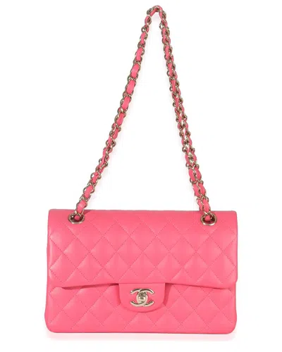Chanel Pink Leather Quilted Small Classic Double Flap Bag (authentic Pre-  Loved)