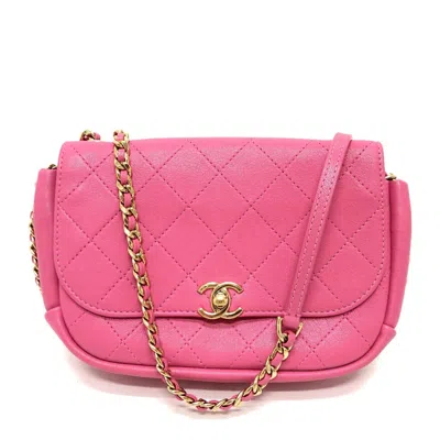 Pre-owned Chanel Pink Leather Shoulder Bag ()