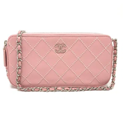 Pre-owned Chanel Pink Leather Shoulder Bag ()