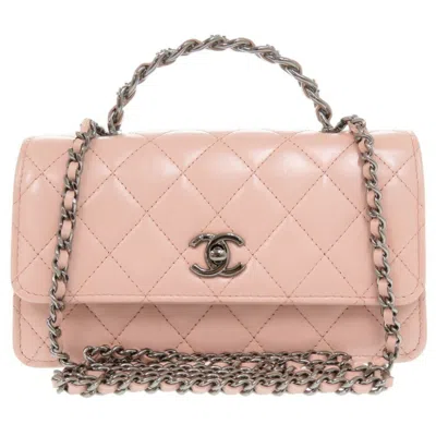 Pre-owned Chanel Pink Leather Shoulder Bag ()