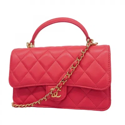 Pre-owned Chanel Pink Leather Shoulder Bag ()
