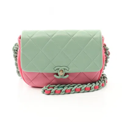 Pre-owned Chanel Pink Leather Shoulder Bag () In Multi