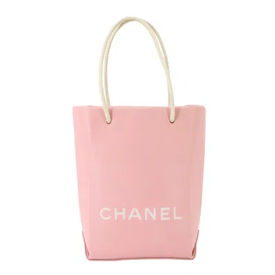 Pre-owned Chanel Pink Leather Tote Bag () In Multi
