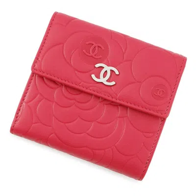 Pre-owned Chanel Pink Leather Wallet (bi-fold) () In Multi