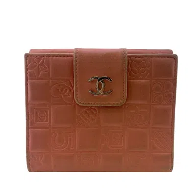 Pre-owned Chanel Pink Leather Wallet (bi-fold) () In Multi