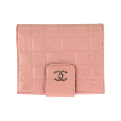 Pre-owned Chanel Pink Leather Wallet (bi-fold) ()