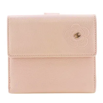Pre-owned Chanel Pink Leather Wallet (bi-fold) ()