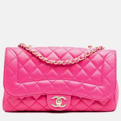 Pre-owned Chanel Pink Medium Quilted Lambskin Mademoiselle Chic Flap