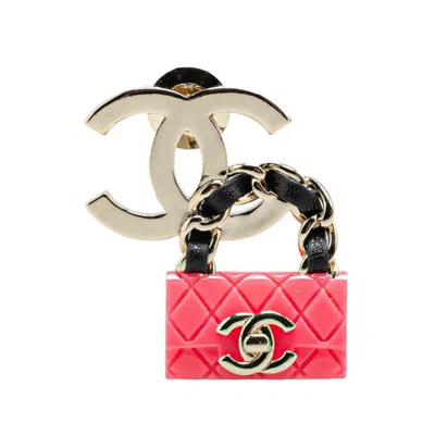 Pre-owned Chanel Pink Metal Brooch () In Multi