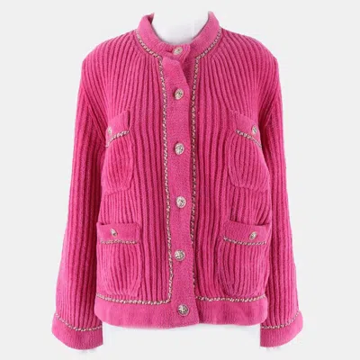 Pre-owned Chanel Pink Nylon Jacket Size Xs