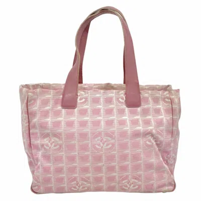 Pre-owned Chanel Pink Nylon Tote Bag () In Multi