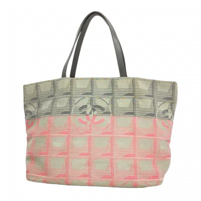 Pre-owned Chanel Pink Nylon Tote Bag () In Multi