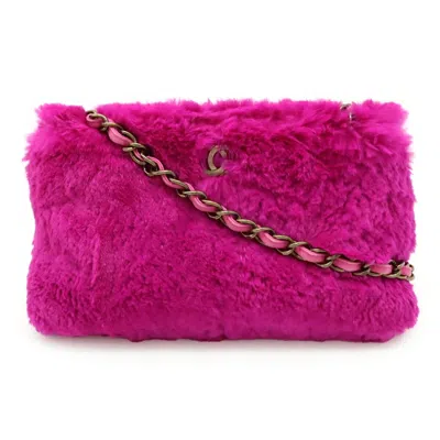 Pre-owned Chanel Pink Purple Lapin Leather Shoulder Bag () In Multi