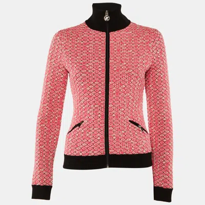 Pre-owned Chanel Pink Quilted Coco Neige Ski Zip Up Jacket S