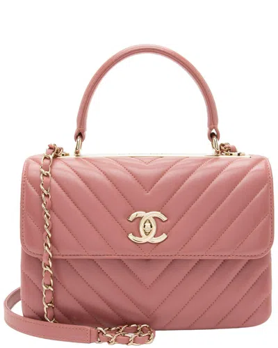 Pre-owned Chanel Pink Quilted Lambskin Trendy Cc Small Top Handle (authentic Pre-loved)