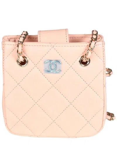 Pre-owned Chanel Pink Quilted Leather Tiny Shopping Bag (authentic Pre-loved)