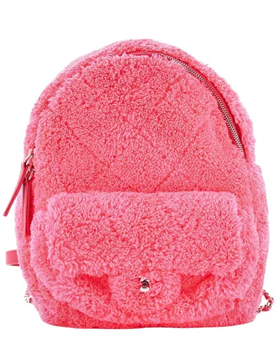 Pre-owned Chanel Pink Quilted Terry Cloth Canvas Ltd. Ed. Coco Beach Backpack (authentic Pre-loved)