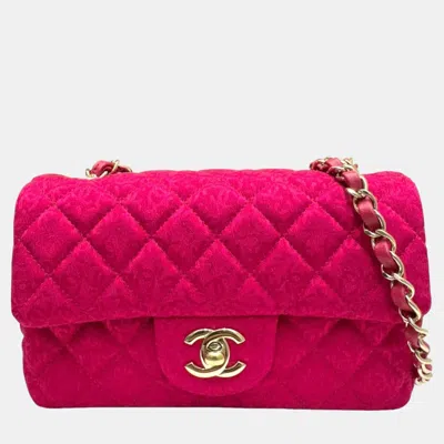 Pre-owned Chanel Pink Satin Synthetic Flap Bag