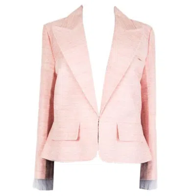 Pre-owned Chanel Pink Silk 2017 Paris Cuba Blazer Jacket 46 Xxl 17c