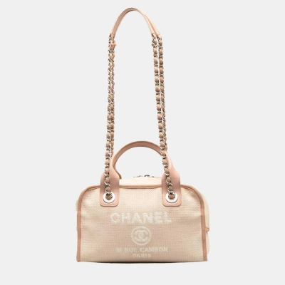 Pre-owned Chanel Pink Small Deauville Bowling Satchel