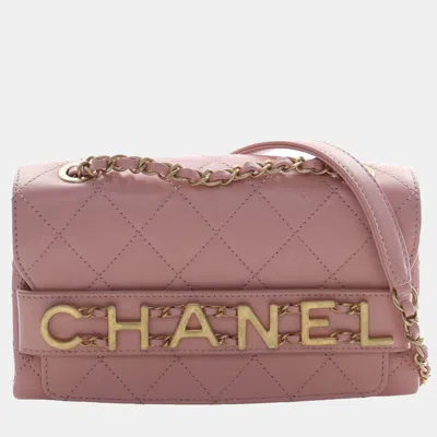 Pre-owned Chanel Pink Small Quilted Calfskin Enchained Flap