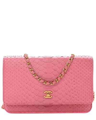 Pre-owned Chanel Leather Wallet On Chain