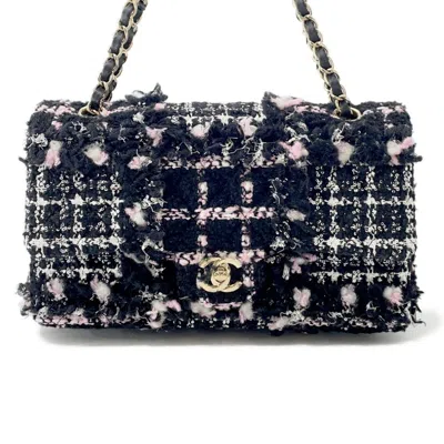 Pre-owned Chanel Pink Tweed Leather Spangles Shoulder Bag () In Multi