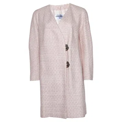 Pre-owned Chanel , Pink Tweed Lurex Coat