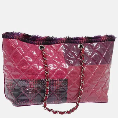 Pre-owned Chanel Pink Vinyl Paris-moscou Funny Tote Bag