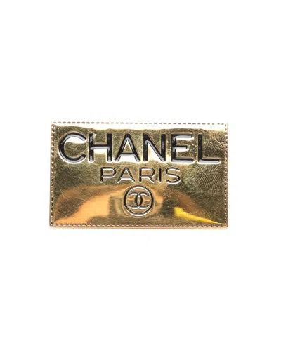 Pre-owned Chanel Plate Brooch In Yellow