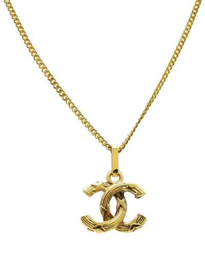 Chanel Plated Coco Mark Chain Necklace Pendant (authentic Pre-loved) In Gold