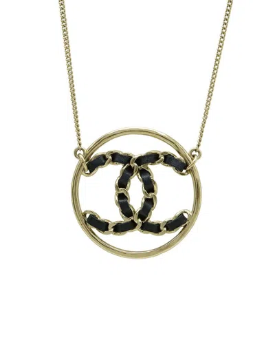 Chanel Plated Coco Mark Circle Chain Necklace Pendant (authentic Pre-loved) In Gold