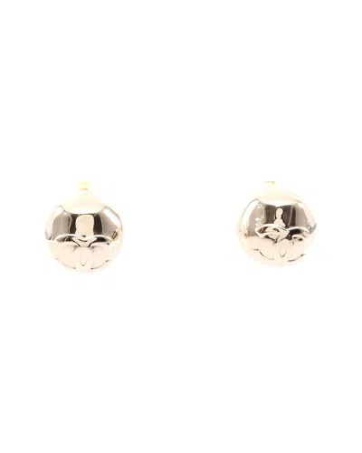 Pre-owned Chanel Plated Coco Mark Earrings (authentic Pre-loved)