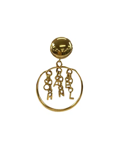 Chanel Plated Logo Plated Hoop Earring (authentic Pre-loved) In Gold