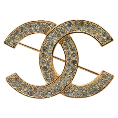 Pre-owned Chanel Plating Rhinestone Brooch () In Black