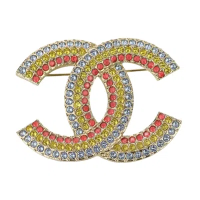 Pre-owned Chanel Plating Rhinestone Brooch () In Multi