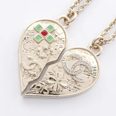 Pre-owned Chanel Plating Rhinestone Necklace () In Gold