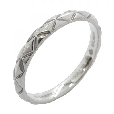 Pre-owned Chanel Platinum 950 Band Ring () In Multi
