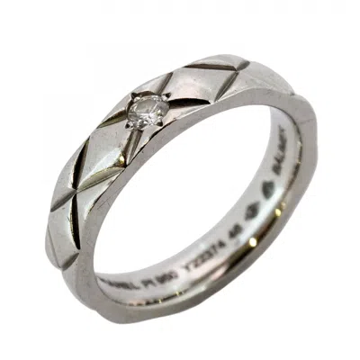 Pre-owned Chanel Platinum 950 Band Ring () In Multi