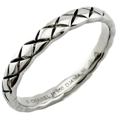 Pre-owned Chanel Platinum 950 Band Ring ()