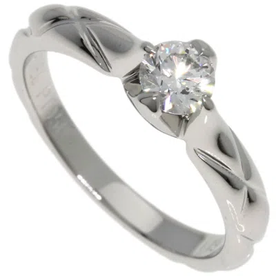 Pre-owned Chanel Platinum Platinum 950 Band Ring () In Silver