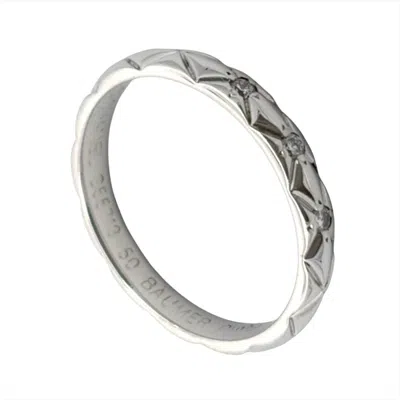 Pre-owned Chanel Platinum Platinum 950 Band Ring ()