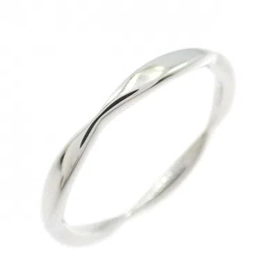 Pre-owned Chanel Platinum Platinum 950 Band Ring () In Silver