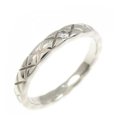 Pre-owned Chanel Platinum Platinum 950 Band Ring () In Silver