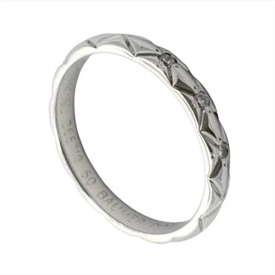 Pre-owned Chanel Platinum Platinum 950 Band Ring () In Silver