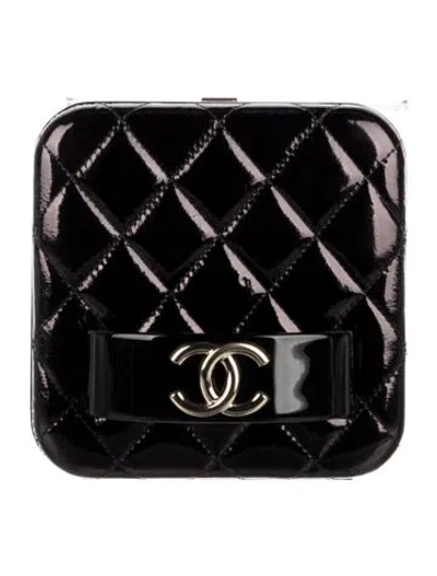 Pre-owned Chanel Plexi Minaudiere Clutch In Black