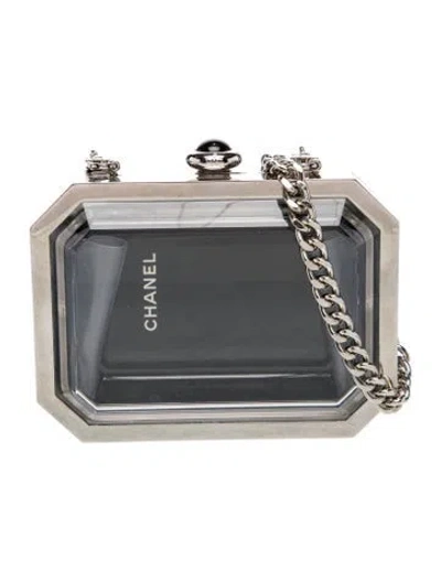 Pre-owned Chanel Plexiglass Premiere Minaudière Clutch In Black/clear